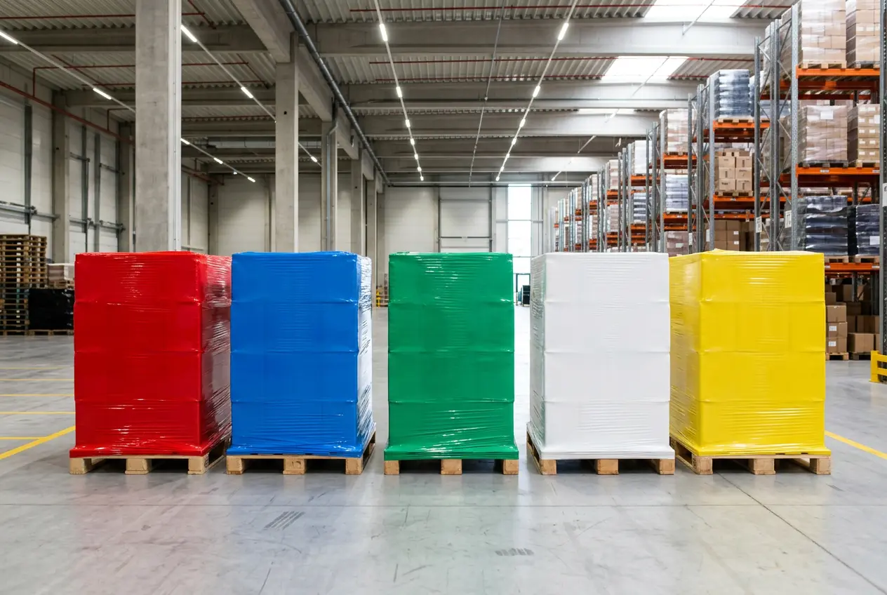 Colored stretch film rolls for load identification