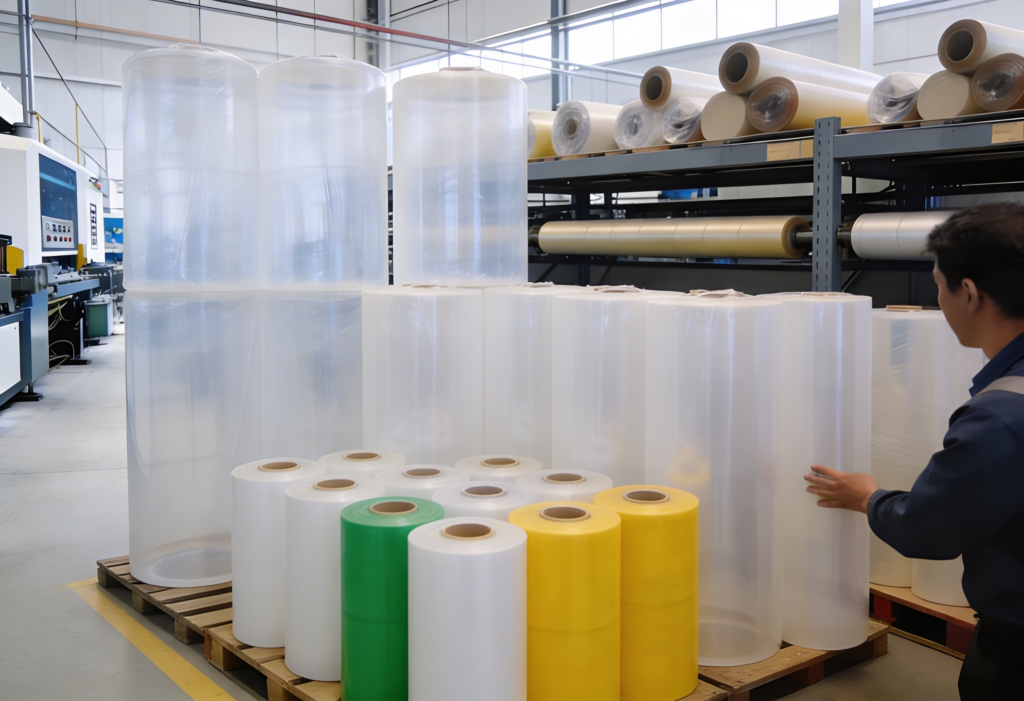 Rolls of stretch film ready to ship from Rodisa Americas
