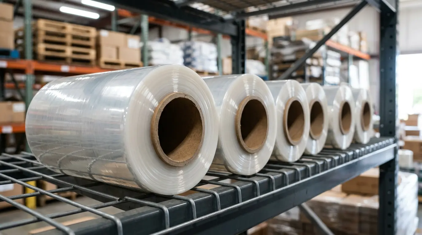 Rolls of cast stretch film in stock