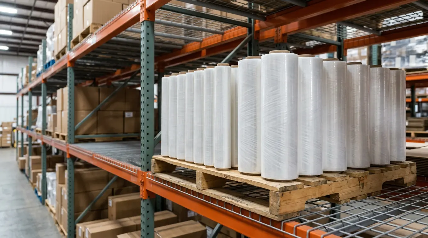 Lightweight pre-stretched film rolls