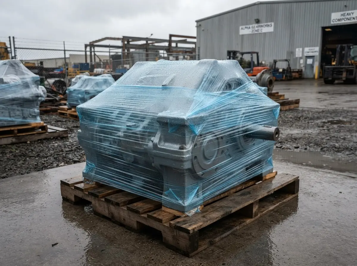 Metal load fully enclosed in VCI stretch wrap